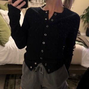 Garage Black Button-Up Cardigan
